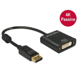 Delock adaptér Displayport 1.2 samec  DVI samice 4K pasivní černý