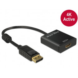 Delock Adaptér Displayport 1.2 samec  HDMI samice 4K aktivní černý