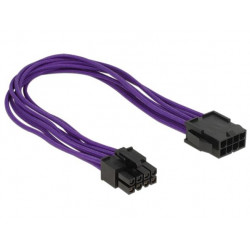 Delock prodlužovací napájecí kabel 8 pin EPS samec  8 pin EPS samice textilní stínění fialový