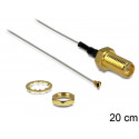 Delock anténní kabel RP-SMA Jack Bulkhead  MHF IV HSC MXHP32 Compatible Plug 200 mm 0.81