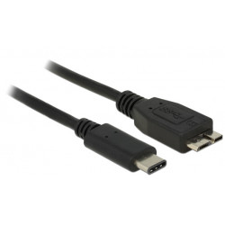 Delock kabel SuperSpeed USB 10 Gbps (USB 3.1, Gen 2) USB Type-C™ samec  USB type Micro-B samec 0.5 m černý