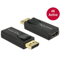 Delock adaptér Displayport 1.2 samec  HDMI samice 4K aktivní černý