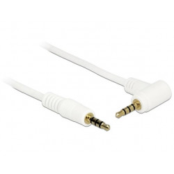 Delock kabel Stereo Jack 3.5 mm 4 pin samec  samec úhlový 0.5 m bílý