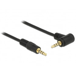 Delock kabel Stereo Jack 3.5 mm 4 pin samec  samec úhlový 1 m černý