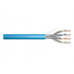 DIGITUS Instalační kabel CAT 6A U-FTP, 500 MHz Eca (EN 50575), AWG 23 1, papírová krabička 100 m, simplex, barva modrá