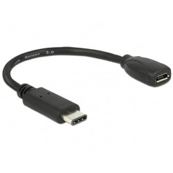 Delock adapter kabel USB Typ-C™ 2.0 samec  USB 2.0 typ Micro-B samice 15 cm černý