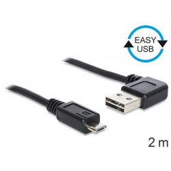 Delock kabel EASY-USB 2.0-A samec pravoúhlý  USB 2.0 micro-B samec 2 m
