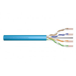 DIGITUS Instalační kabel CAT 6A U-UTP, 500 MHz Eca (EN 50575), AWG 23 1, buben 305 m, simplex, barva modrá