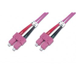 DIGITUS Fiber Optic Patch Cord, SC to SC, Multimode OM4 - 50 125 µ, Duplex, color RAL4003 Length 1m