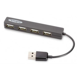 Ednet Notebook USB 2.0 Hub, 4 porty, Plug & Play, přenosová rychlost až 480 Mb s