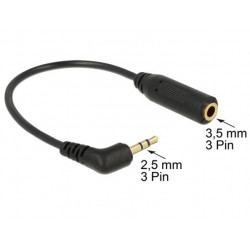 Delock audio kabel Stereo jack 2.5 mm 3 pin samec  Stereo jack 3.5 mm 3 pin samice pravoúhlá