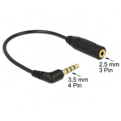 Delock Audio kabel Stereo jack 3.5 mm 4 pin samec  Stereo jack 2.5 mm 3 pin samice pravoúhlá