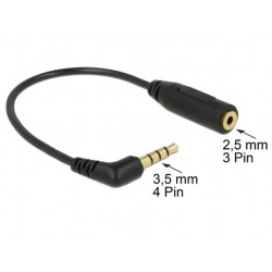 Delock Audio kabel Stereo jack 3.5 mm 4 pin samec Stereo jack 2.5 mm 3 pin samice pravoúhlá