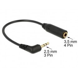 Delock Audio kabel Stereo jack 2.5 mm 3 pin samec  Stereo jack 3.5 mm 4 pin samice pravoúhlá