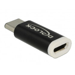 Delock Černý Adaptér USB 2.0 Micro-B samice (zařízení)  USB Type-C™ 2.0 samec (zařízení)