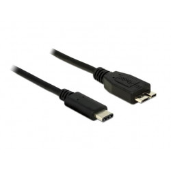 Delock Černý SuperSpeed kabel USB 10 Gbps (USB 3.1, Gen 2) USB Type-C™ samec  USB type Micro-B samec 1 m 
