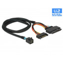 Delock Kabel SFF-8643 samec  U.2 SFF-8639 samec + napájecí konektor SATA 75 cm