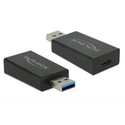 Delock Adaptér SuperSpeed USB 10 Gbps (USB 3.1 Gen 2) TypA samec  USB Type-C™ samice černý