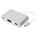 Digitus USB Typ C Multi Adaptér VGA, s 1 USB portem Typu C pro PD, 1 USB 3.0 port Chipset: VL100 VL210 IT6513