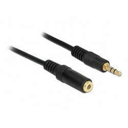 Delock Stereo Jack Extension Cable 3.5 mm 3 pin male  female 0.5 m black