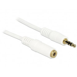 Delock Stereo Jack Extension Cable 3.5 mm 3 pin male  female 0.5 m white