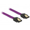 Delock SATA kabel 6 Gb s 20 cm přímý přímý, kovové svorky, fialový Premium