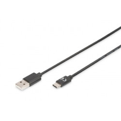 Digitus Připojovací kabel USB typu C, typ C na A M M, 1,8 m, 3A, 480 MB, verze 2.0, bl