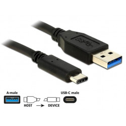 Delock Kabel SuperSpeed USB 10 Gbps (USB 3.1, Gen 2) Typ A samec  USB Type-C™ samec 1 m černý