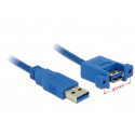 Delock kabel USB 3.0 Type-A samec  USB 3.0 Type-A samice přišroubovatelná 1 m