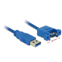 Delock kabel USB 3.0 Type-A samec  USB 3.0 Type-A samice přišroubovatelná 1 m