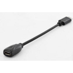 Digitus USB 3.1 Type-C adaptér USB kabel, typ C na na micro B, M F, 0,1M, High-Speed, UL, bl