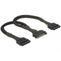 Delock SATA napájecí kabel 15 pin samice  2 x SATA 15 pin samec 25 cm