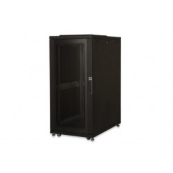 DIGITUS 26U serverový stojan, Unique Series ocelové přední dveře 1340x600x1000 mm s plexi sklem, černé (RAL 9005)