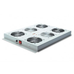 Roof cooling unit for DIGITUS server cabinets, 4 Fans, Switch, Thermostat, 552m3 air circ. h Color grey RAL 7035