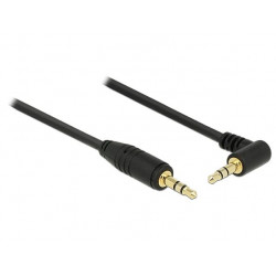 Delock Stereo Jack Cable 3.5 mm 3 pin male  male angled 5 m black