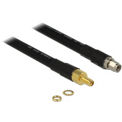 Delock kabel k anténě RP-SMA Plug  RP-SMA Jack CFD400 LLC400 5 m, nízká ztrátovost