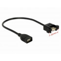 Delock kabel USB 2.0 Type-A samice  USB 2.0 Type-A samice přišroubovatelná 25 cm
