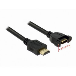 Delock kabel HDMI A samec  HDMI A samice přišroubovatelná 1 m