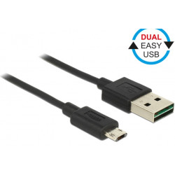 Delock kabel EASY-USB 2.0 Type-A samec  EASY-USB 2.0 Type Micro-B samec černý 1 m
