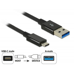 Delock Kabel SuperSpeed USB 10 Gbps (USB 3.1 Gen 2) USB Type-C™ samec  USB Typ-A samec 0,5 m koaxiál černý Premium