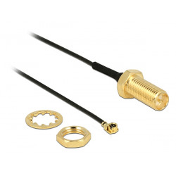 Delock Antenna Cable RP-SMA jack bulkhead  MHF U.FL-LP-068 compatible plug 100 mm thread length 10 mm