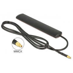 Delock LTE Antenna MMCX Plug 3 dBi omnidirectional fixed black adhesive mounting