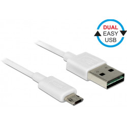 Delock kabel EASY-USB 2.0 Type-A samec  EASY-USB 2.0 Type Micro-B samec bílý 0,5 m