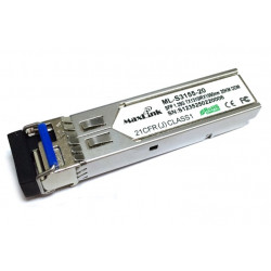 MaxLink 1.25G SFP optický modul, WDM, SM, Tx 1310 Rx1550nm, 20km, 1x LC konektor, DDM, Cisco compatible