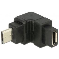 Delock adaptér USB 2.0 Micro-B samec  USB 2.0 Micro-B samice pravoúhlá nahoru