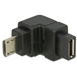 Delock adaptér USB 2.0 Micro-B samec  USB 2.0 Micro-B samice pravoúhlá dolů