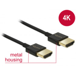 Delock Kabel High Speed HDMI s Ethernetem - HDMI-A samec  HDMI-A samec 3D 4K 1 m Slim Premium