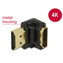 Delock Adaptér High Speed HDMI s Ethernetem – HDMI-A samice > HDMI-A samec 4K 90° pravoúhlý dolů černý
