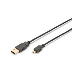 Ednet USB 2.0 propojovací kabel, type A - micro B M M, 1.0m, USB 2.0 conform, UL, gold, bl