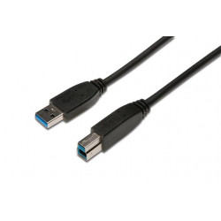 Digitus Připojovací kabel USB 3.0, typ A - B M M, 1,8 m, kompatibilní s USB 3.0, bl